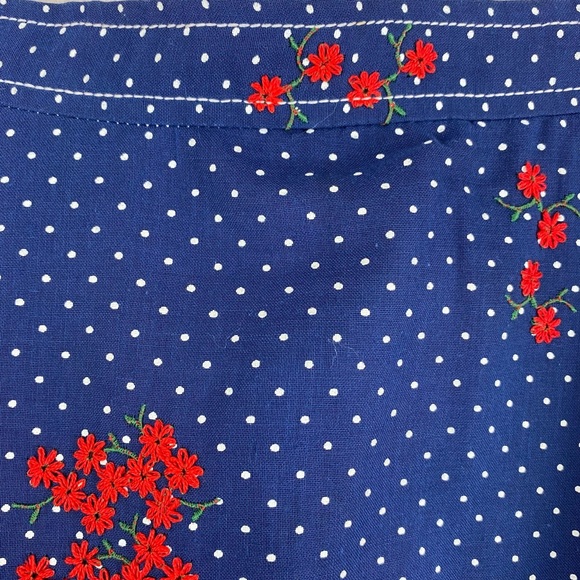 VTG 70s Country Set Polka Dotted Floral Maxi Skirt - Picture 6 of 16
